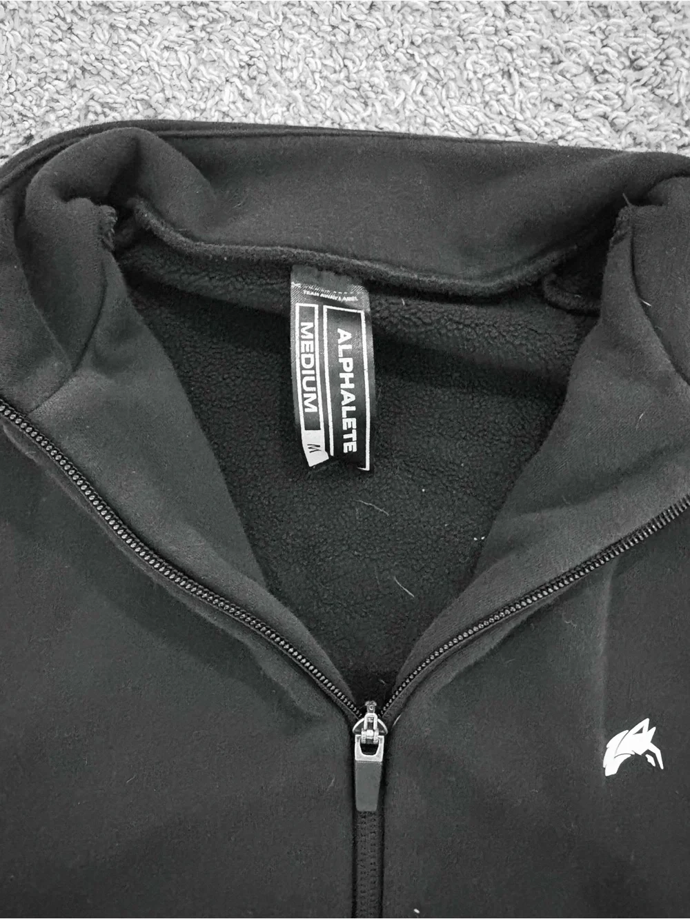 Alphalete Black Full-Zip Knit Jacket with Subtle Logo